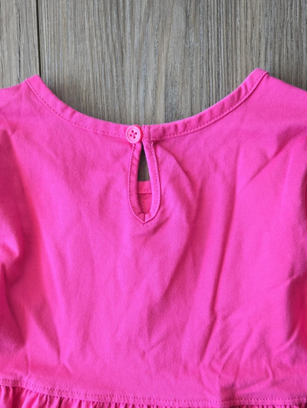 Hanna Andersson Hot Pink Tiered Cotton Long Sleeve Dress